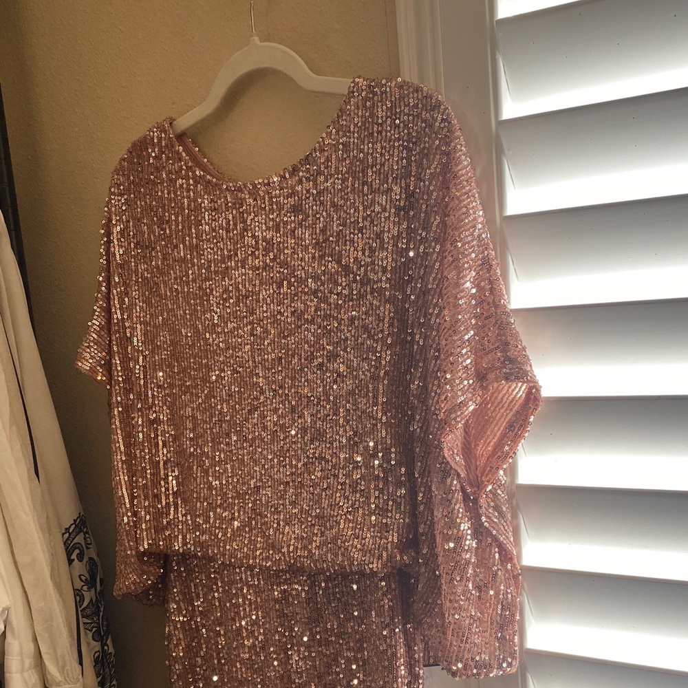 MARINA Glittering Rose Gold Dress